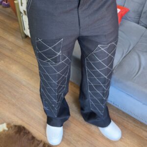 Black Maze Runner Print Denim Pants