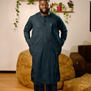 Teal Long Kaftan Set