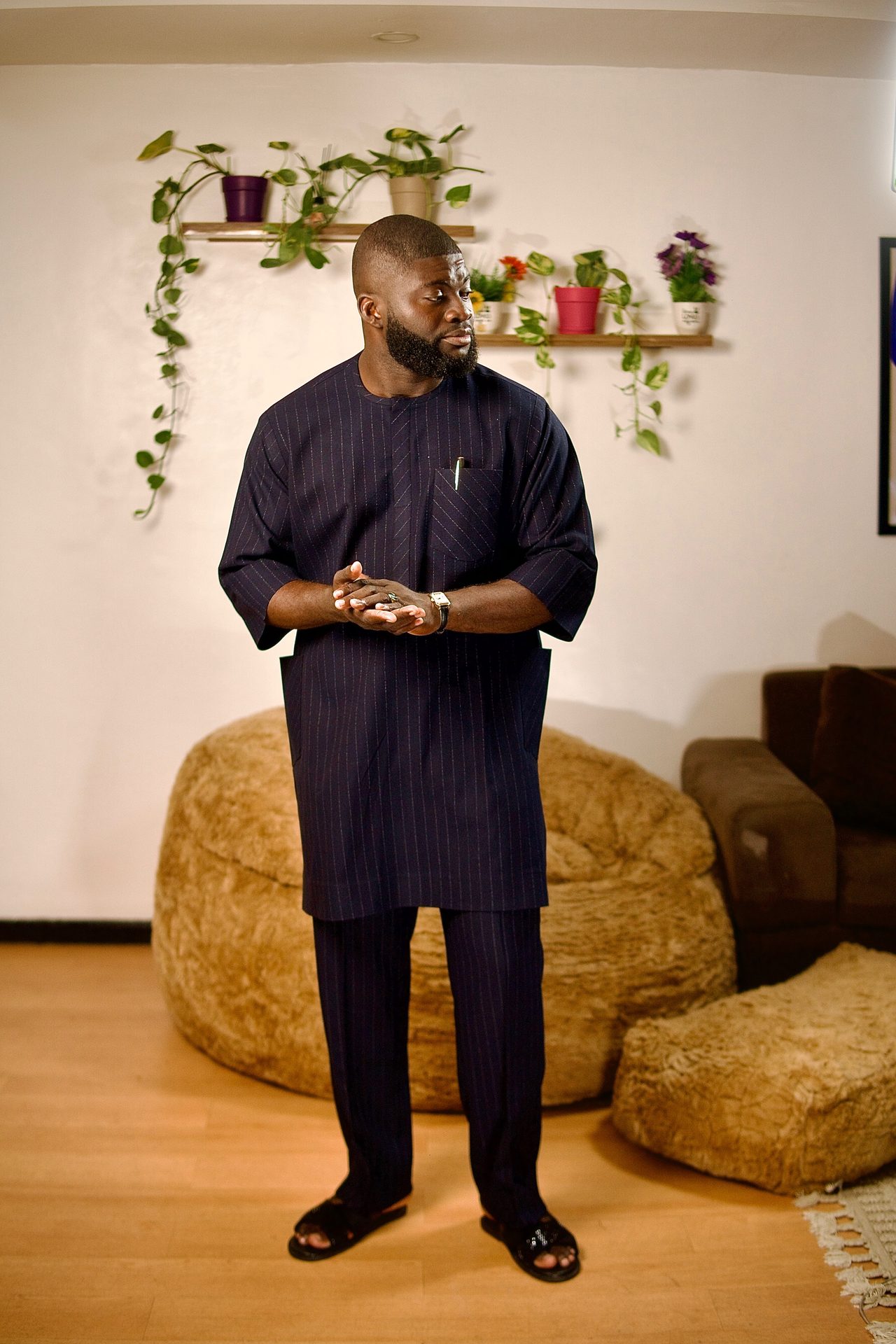 Midnight Navy Pinstripe Senator - Image 2