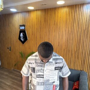 Metro Noir Monochrome Tapestry Statement Shirt