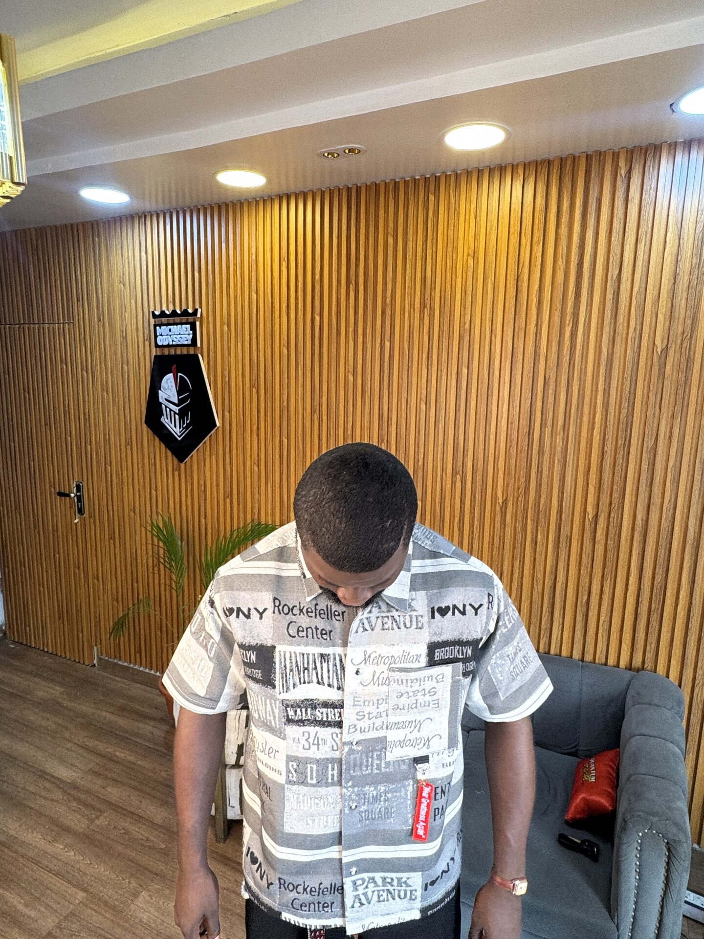 Metro Noir Monochrome Tapestry Statement Shirt