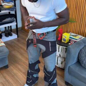Crazy Max Grey and Black Patchwork Trousers