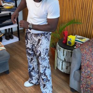 Purple Chinoiserie Tapestry Pants